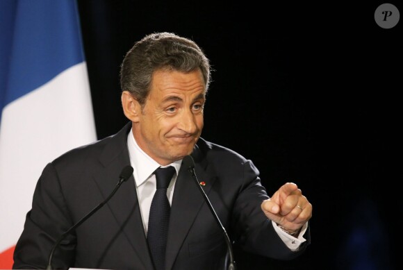 - Réunion publique de Nicolas Sarkozy, candidat à la présidence de l'UMP à Paris, le 7 novembre 2014.