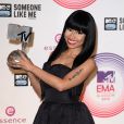 Nicki Minaj with her EMA award for Best Hip Hop after the 2014 MTV Europe Music Awards at The SSE Hydro, Glasgow, Scotland, UK on November 9, 2014. Photo by Doug Peters/PA Photos/ABACAPRESS.COM10/11/2014 - Glasgow