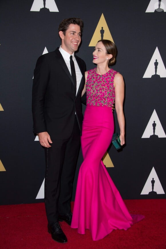 John Krasinski et Emily Blunt lors des Governors Awards à Hollywood, le 8 novembre 2014.