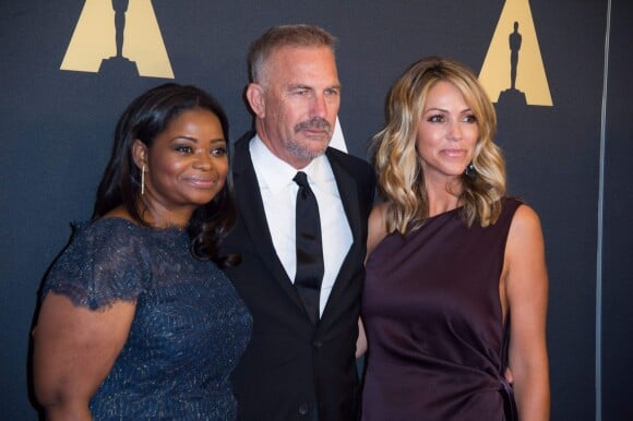 Octavia Spencer, Kevin Costner et Christine Baumgartner lors des Governors Awards à Hollywood, le 8 novembre 2014.
