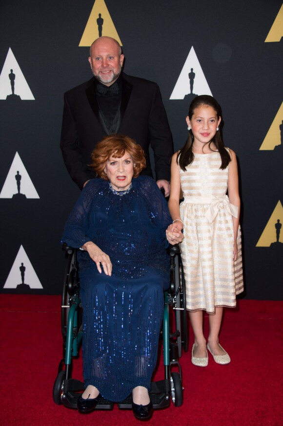 Maureen O'Hara en famille lors des Governors Awards à Hollywood, le 8 novembre 2014.