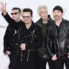 Le groupe U2 : Bono, Larry Mullen, The Edge et Adam Clayton. - Cérémonie des Bambi Awards à Berlin le 13 novembre 2014