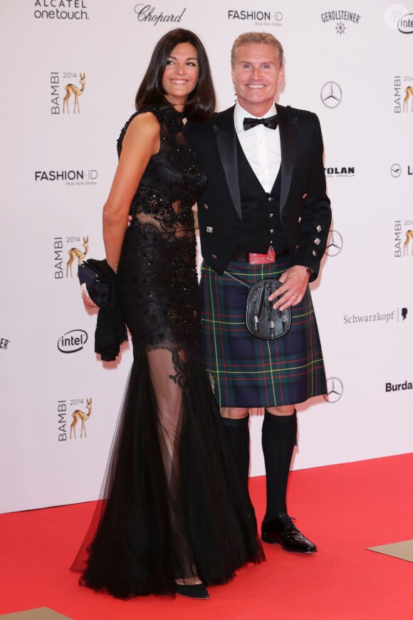 David Coulthard et sa femme Karen Minier - Cérémonie des Bambi Awards à Berlin le 13 novembre 2014