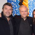 Exclusif - Stéphane Gateau, Yves Bigot et Sophie Le Saint - Vernissage de l'Exposition "Murs-Murs" de Jerôme Revon à la galerie Catherine Houard à Paris le 13 novembre 2014.