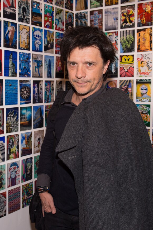 Exclusif - Nicola Sirkis - Vernissage de l'Exposition "Murs-Murs" de Jerôme Revon à la galerie Catherine Houard à Paris le 13 novembre 2014.