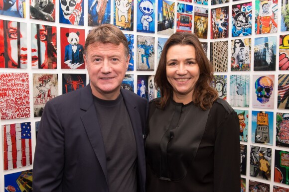 Exclusif - Jérôme Revon et Catherine Houard - Vernissage de l'Exposition "Murs-Murs" de Jerôme Revon à la galerie Catherine Houard à Paris le 13 novembre 2014.