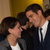 Mathieu Gallet et Najat Vallaud-Belkacem à l'inauguration de l'Auditorium de Radio France le 14 novembre 2014 à Paris. 