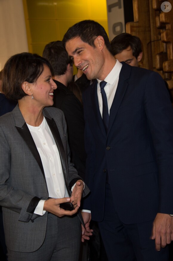 Mathieu Gallet et Najat Vallaud-Belkacem à l'inauguration de l'Auditorium de Radio France le 14 novembre 2014 à Paris. 