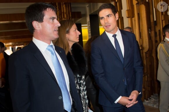 Manuel Valls et Anne Gravoin à l'inauguration de l'Auditorium de Radio France le 14 novembre 2014 à Paris. 