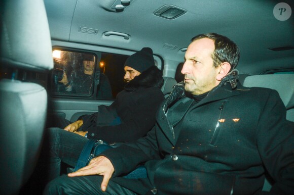 Thomas Vergara et son avocat Me Thierry Fradet quittent le tribu­nal de grande instance de Nanterre. Le 18 novembre 2014. Le jeune homme a été entendu pendant 7 heures par le juge d'instruction, madame Bernard.