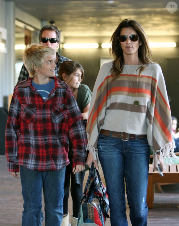 Cindy Crawford lors d'une sortie shopping en famille à Malibu