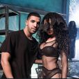 Drake et Nicki Minaj dans les coulisses du tournage de son clip, Only. Novembre 2014.