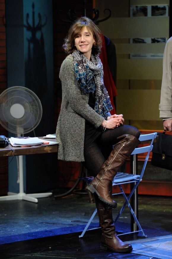 Virginie Lemoine lors de la première de Brigitte, directeur d'agence, au Vingtième Théâtre à Paris, le 16 janvier 2013.