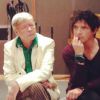 Renaud et Nicola Sirkis en studio pour enregistrer Noël est là, au profit de la lutte contre Ebola, le 23 novembre 2014 à Paris