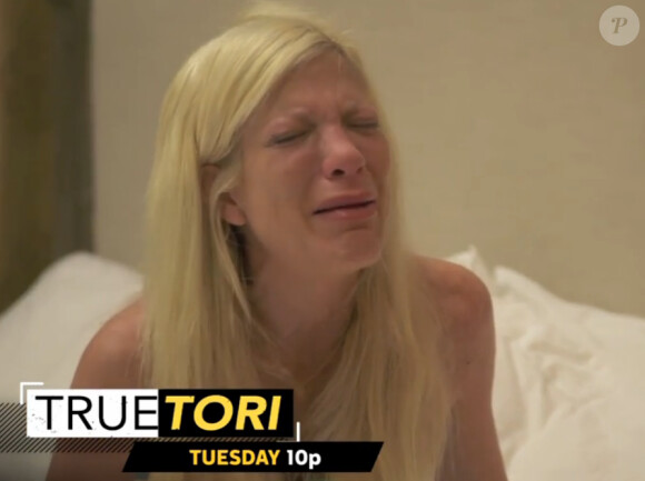 Tori Spelling, en larmes et au plus bas, dans le prochaine épisode de sa télé-réalité True Tori, diffusé le 20 mai 2014.