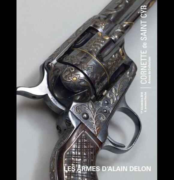Affiche de la vente aux enchères Les Armes d'Alain Delon chez Cornette de Saint Cyr