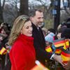 Le roi Felipe VI et Letizia d'Espagne reçus par le président allemand Joachim Gauck et sa compagne Daniela Schadt au château de Bellevue lors de leur visite officielle à Berlin le 1er décembre 2014.