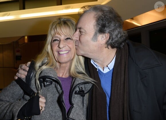 Exclusif - Daniel Russo et sa femme Lucie - Avant-première du téléfilm "La Douce Empoisonneuse" à la Sacem à Neuilly sur Seine, le 1er décembre 2014.