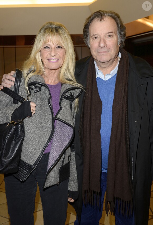 Exclusif - Daniel Russo et sa femme Lucie - Avant-première du téléfilm "La Douce Empoisonneuse" à la Sacem à Neuilly sur Seine, le 1er décembre 2014.