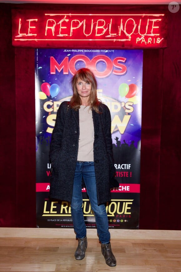 Exclusif - Axelle Laffont assiste au premier spectacle interactif pour enfants "Moos dans the Crazy Kids Show", produit par Jean-Philippe Bouchard, au théâtre Le République à Paris, le 30 novembre 2014.