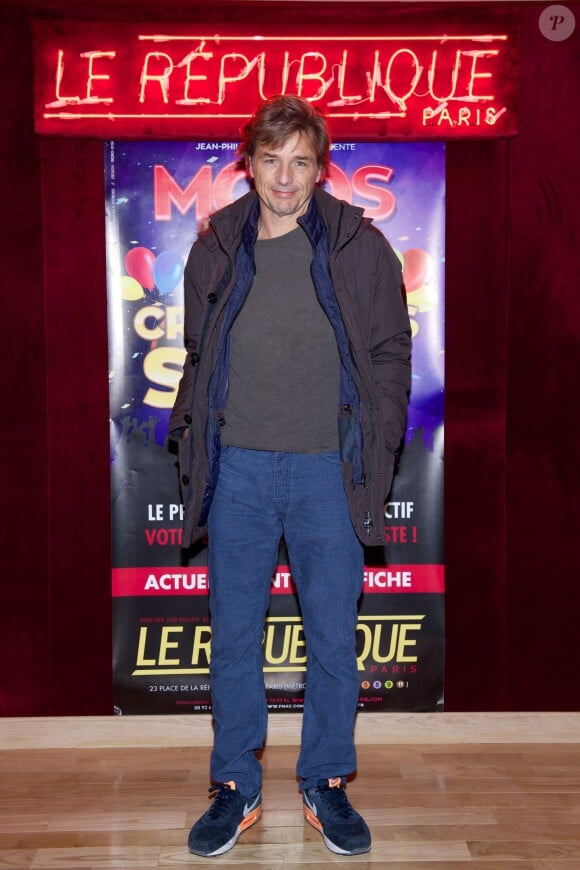 Exclusif - Guy Lagache assiste au premier spectacle interactif pour enfants "Moos dans the Crazy Kids Show", produit par Jean-Philippe Bouchard, au théâtre Le République à Paris, le 30 novembre 2014.