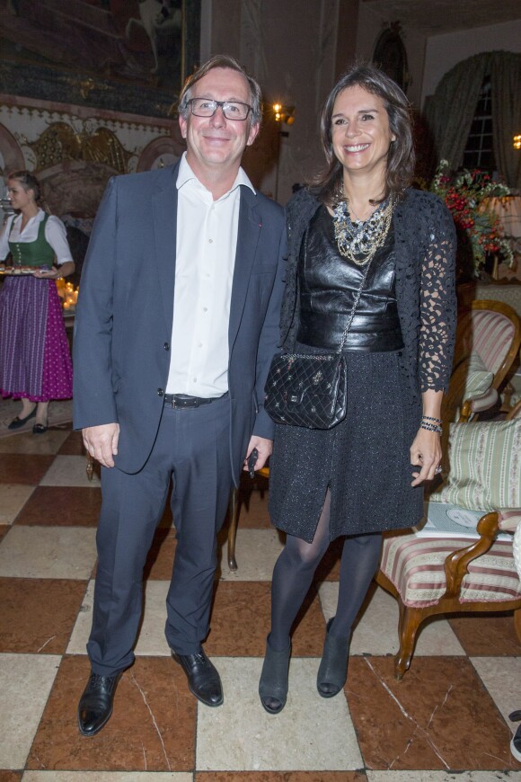 Bruno Pavlovsky et sa femme Nathalie Franson - People lors de la présentation de la collection Chanel "Paris-Salzburg" en l'honneur des Métiers d'Arts au Schloss Leopoldskron à Salzbourg, le 2 décembre 2014. 