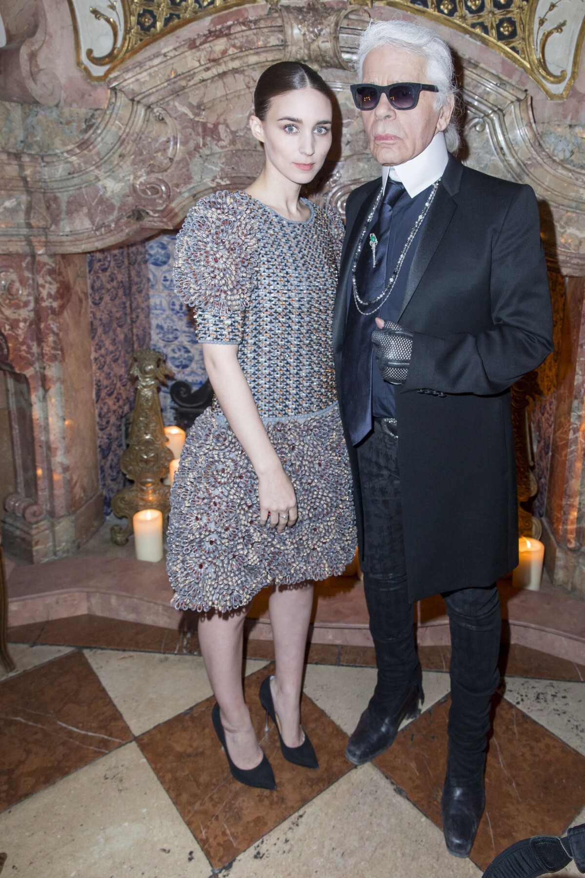 Photo : Rooney Mara Et Karl Lagerfeld - People Lors De La Présentation ...