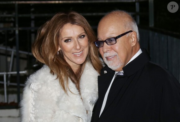 Céline Dion et son mari René Angelil arrivent à l'enregistrement de l'émission "Vivement dimanche" au studio Gabriel à Paris le 13 novembre 2013.