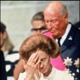  La reine Fabiola lors des fun&eacute;railles du roi Baudouin &agrave; Bruxelles en 1993 