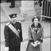 Le Roi Baudouin et la reine Fabiola lors du mariage du grand duc héritier Henri du Luxembourg et Maria Teresa Mestre au Luxembourg en 1981