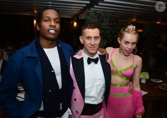 A$AP Rocky, Jeremy Scott et Miley Cyrus assistent à la soirée Jeremy Scott et Moschino à l'hôtel Thompson. Miami, le 4 décembre 2014.