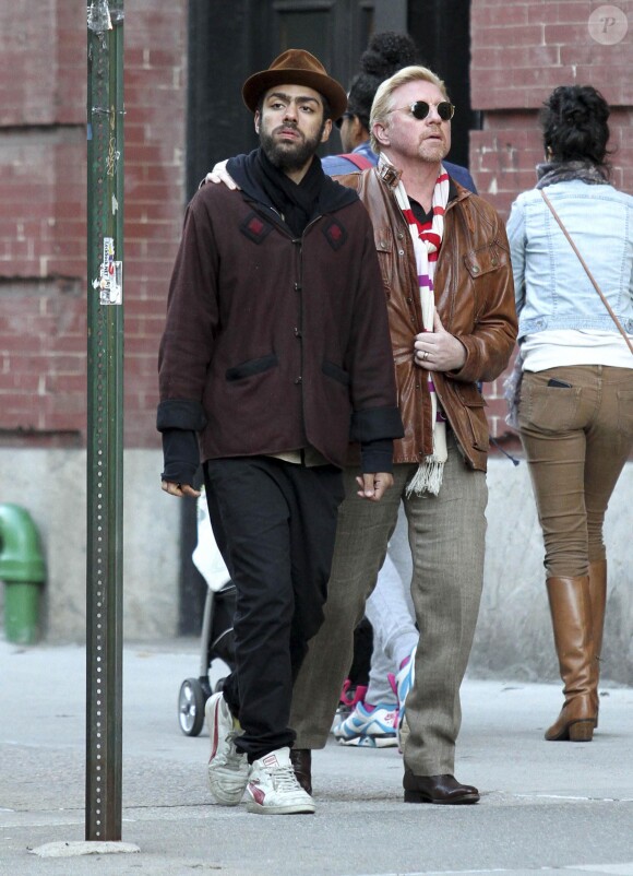 Boris Becker et son fils Noah à Manhattan, New York, le 19 octobre 2014.