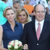 Le prince Albert II de Monaco et la princesse Charlène de Monaco enceinte ont participé au traditionnel Pique Nique 2014 des monégasques dans les jardins du parc de la princesse Antoinette à Monaco, le 1er septembre 2014.