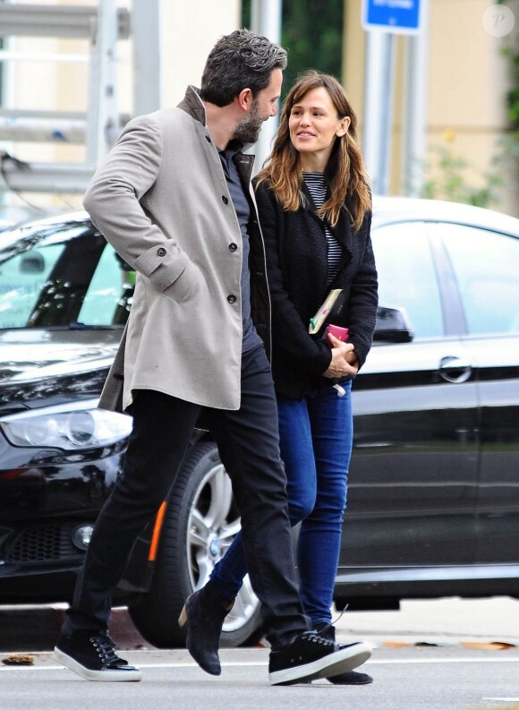 Ben Affleck et sa femme Jennifer Garner àe Brentwood, le 11 décembre 2014. 