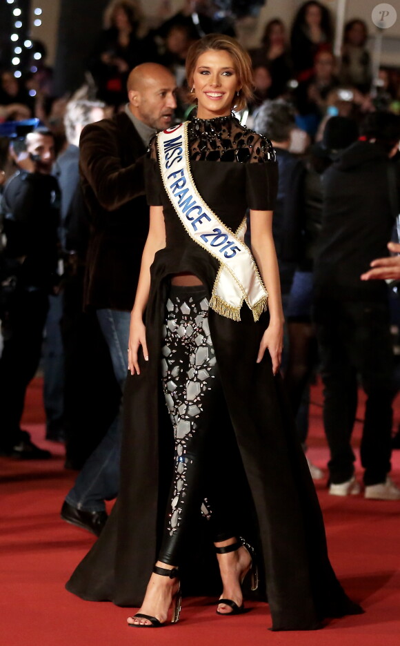 Camille Cerf, Miss France 2015 - 16ème édition des NRJ Music Awards à Cannes. Le 13 décembre 2014 
