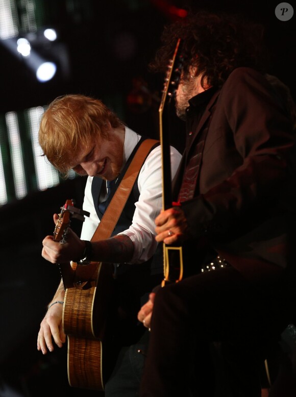 Exclusif - Ed Sheeran et Yarol Poupaud - Enregistrement de l'émission spéciale "Johnny, la soirée événement", qui sera diffusée sur TF1 en prime time le 20 décembre 2014.