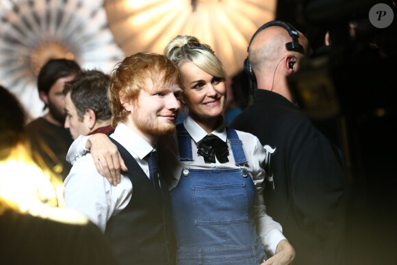 Exclusif - Ed Sheeran et Laeticia Hallyday - Enregistrement de l'émission spéciale "Johnny, la soirée événement", qui sera diffusée sur TF1 en prime time le 20 décembre 2014.