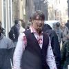 Mads Mikkelsen en sang sur le tournage de la saison 3 de Hannibal à Florence, le 18 décembre 2014.