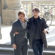  Mads Mikkelsen et Hugh Dancy sur le tournage de la saison 3 de Hannibal &agrave; Florence, le 18 d&eacute;cembre 2014. 