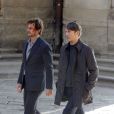  Mads Mikkelsen et Hugh Dancy sur le tournage de la saison 3 de Hannibal &agrave; Florence, le 18 d&eacute;cembre 2014. 
