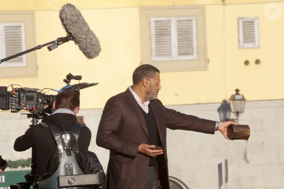 Laurence Fishburne sur le tournage de la saison 3 de Hannibal à Florence, le 18 décembre 2014.