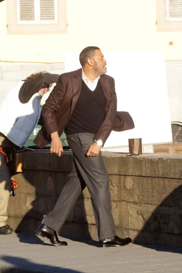Laurence Fishburne sur le tournage de la saison 3 de Hannibal à Florence, le 18 décembre 2014.