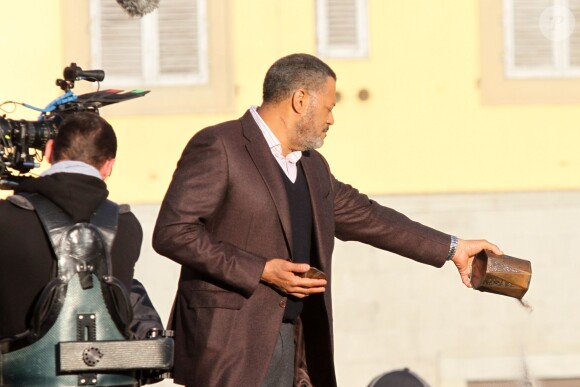 Laurence Fishburne sur le tournage de la saison 3 de Hannibal à Florence, le 18 décembre 2014.