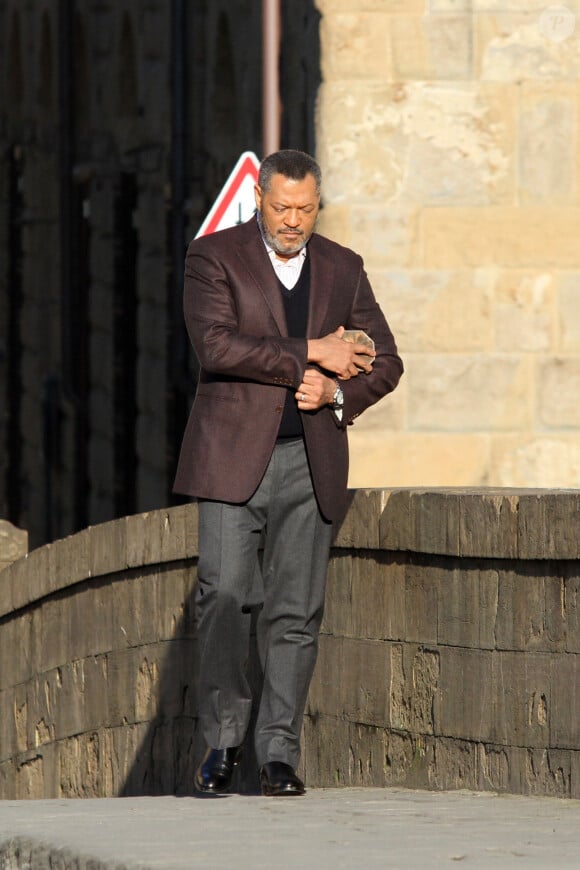 Laurence Fishburne sur le tournage de la saison 3 de Hannibal à Florence, le 18 décembre 2014.