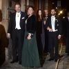 La princesse Madeleine de Suède, enceinte, et son mari Chris O'Neill arrivent à la Bourse de Stockholm pour assister à la soirée de l'Académie de Suède. Le 20 décembre 2014.