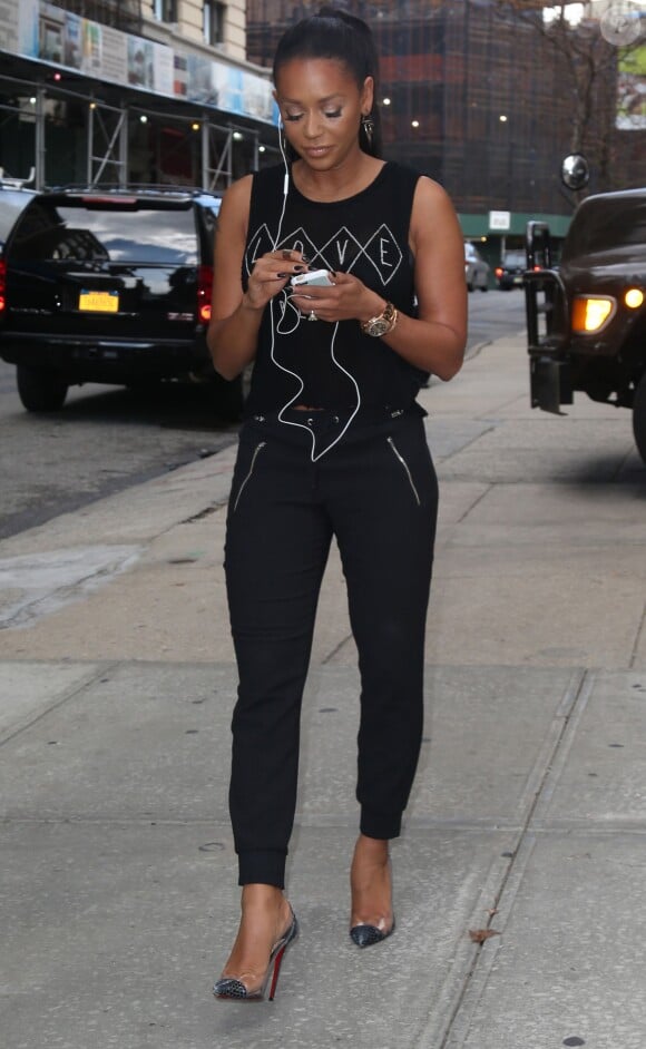 Mel B dans les rues de New York, le 14 août 2014. 