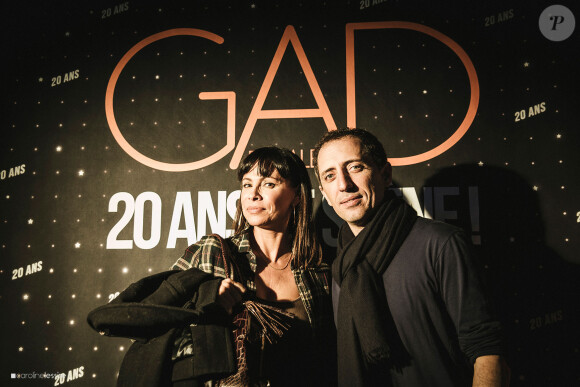 Exclusif - Gad Elmaleh et Mathilda May, lors de la dernière représentation de Gad Elmaleh au Palais des Sports de Paris, pour fêter ses 20 ans de scène, le 20 décembre 2014.