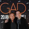 Exclusif - Gad Elmaleh et Alexandre Arcady, dans les coulisses du spectacle de Gad Elmaleh au Palais des Sports de Paris, pour fêter ses 20 ans de scène, le 13 décembre 2014.