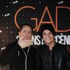 Exclusif - Gad Elmaleh et Kev Adams, dans les coulisses du spectacle de Gad Elmaleh au Palais des Sports de Paris, pour fêter ses 20 ans de scène, le 9 décembre 2014.