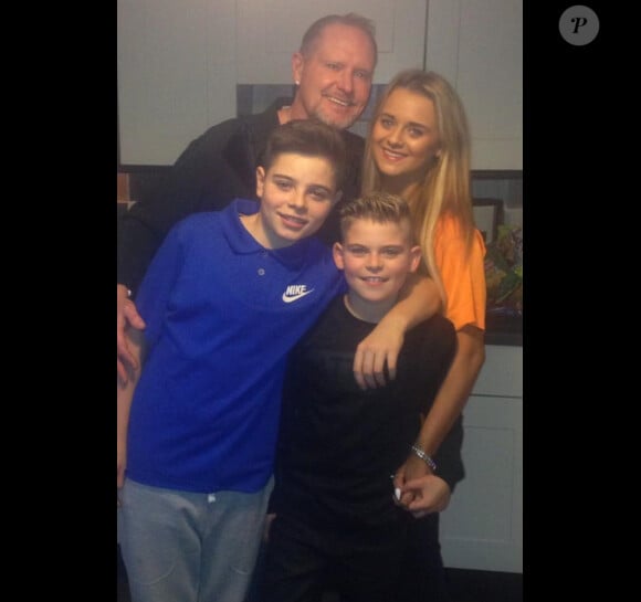 Paul Gascoigne en compagnie de sa nièce et ses neveux à l'occasion des fêtes de Noël, photo publiée sur son compte Twitter le 28 dcembre 2014